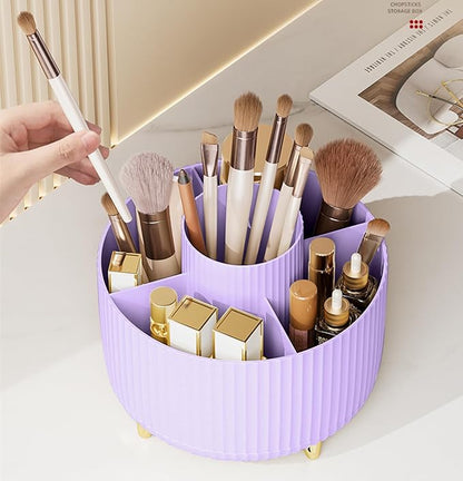 360 Degree Rotating Makeup Brush Holder Organizer Detachable Design 5 Slot Make - Image 6