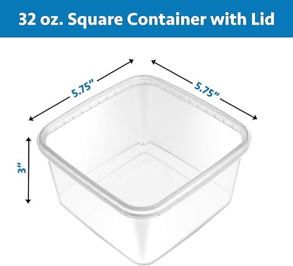 NYHI 32 oz 20 Pack Square Clear Deli Containers - Image 5