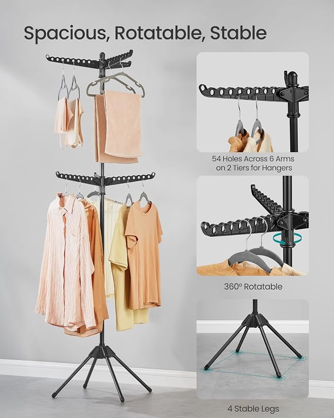 SONGMICS 2-Tier Clothes Drying Rack, 75.2-Inch Folding Laundry Drying Rack - Image 4