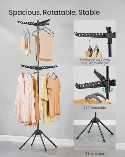 SONGMICS 2-Tier Clothes Drying Rack, 75.2-Inch Folding Laundry Drying Rack - Image 4