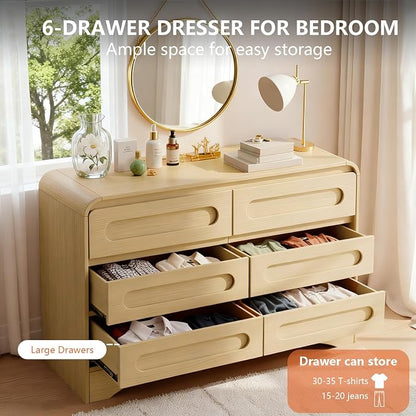 Wood Dresser, Modern 6 Drawers Dressers & Chest of Drawers - Image 4