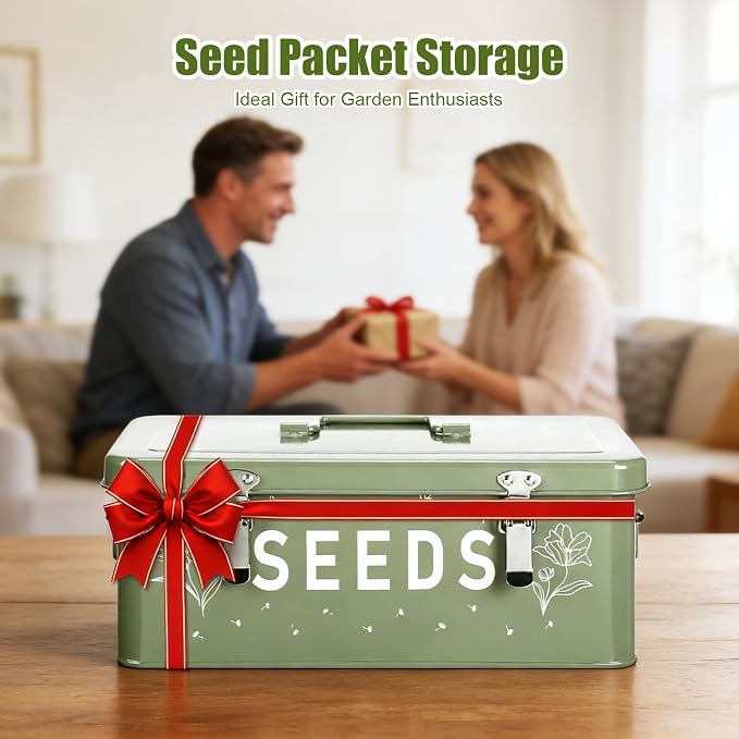 Seed box, Seed storage box, Garden seed organizer | 50 Seed Envelopes, 100 - Image 7