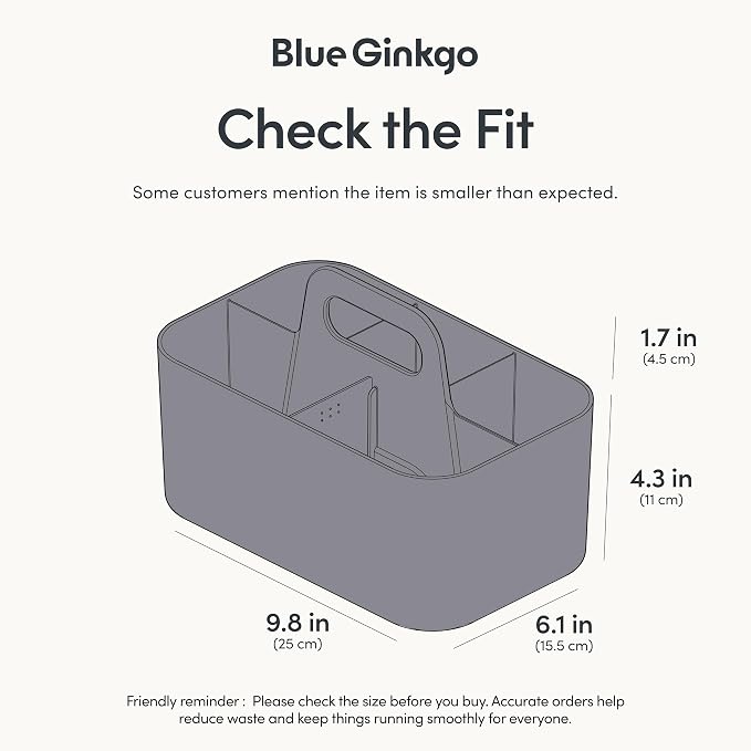BLUE GINKGO Stackable Organizer Caddy – Korean-Made Portable Tote - Image 3
