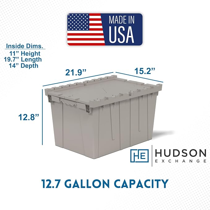 Hudson Exchange 21.9 x 15.2 x 12.8” Storage Tote Distribution Container - Image 2