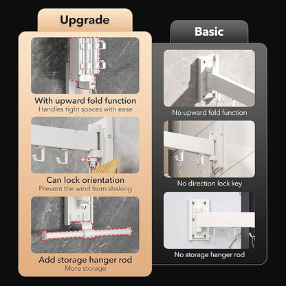 Clothes Drying Rack, Laundry Drying Rack Wall Mount, Wall Mounted Clothes Rack - Image 2