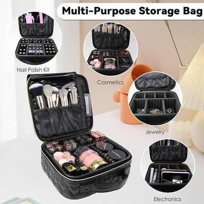 Travel Makeup Bag Makeup Cosmetic Train Case Organizer Portable Storage Bag - Image 5