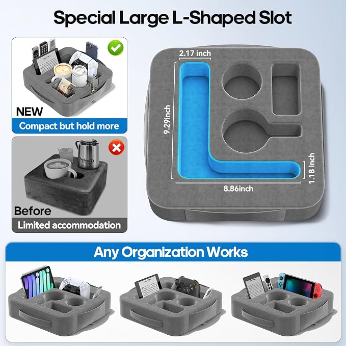 Couch Cup Holder Pillow, Sofa and Bed Caddy - Image 3