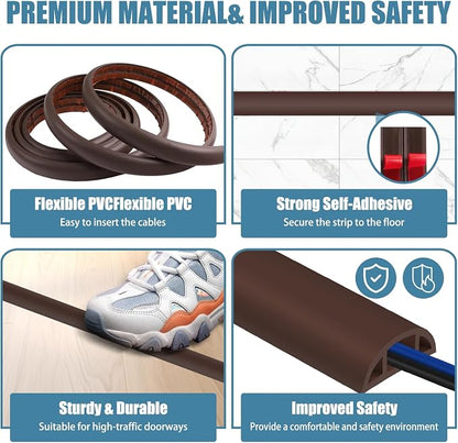 Floor Cord Covers for Wires 10FT Cable Hider Wire Cover Self Adhesive Cord - Image 3