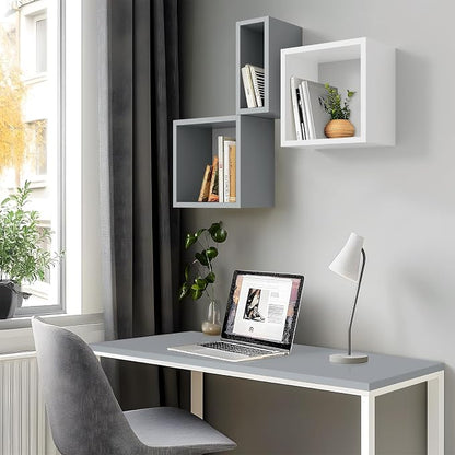 Wall Mount Shelf Set of 4, Floating Cube Shelves - Image 8