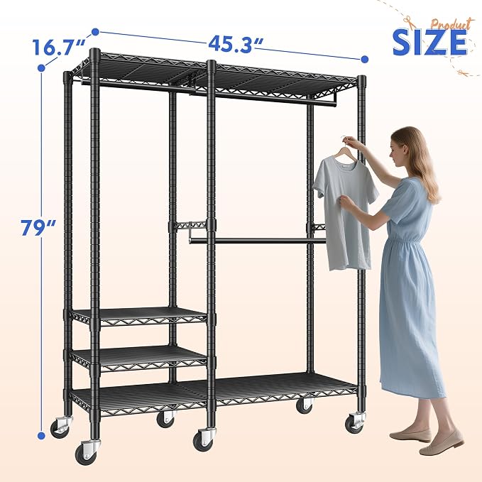 Raybee 79" H Clothes Rack, Clothing Racks - Image 7