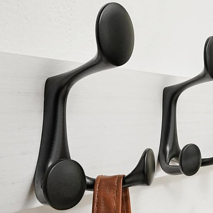 SKOLOO 39-Inch White Wood Coat Rack Wall Mount - Image 2
