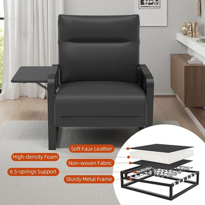 Upholstered Accent Sofa, Modern Faux Leather Chair - Image 6