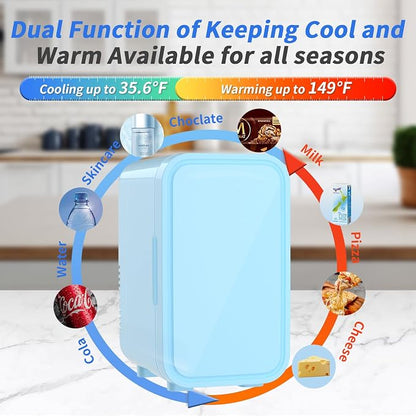 Mini Fridge, 6 Liter/8 Can 110V AC/DC Portable Thermoelectric Cooler - Image 3