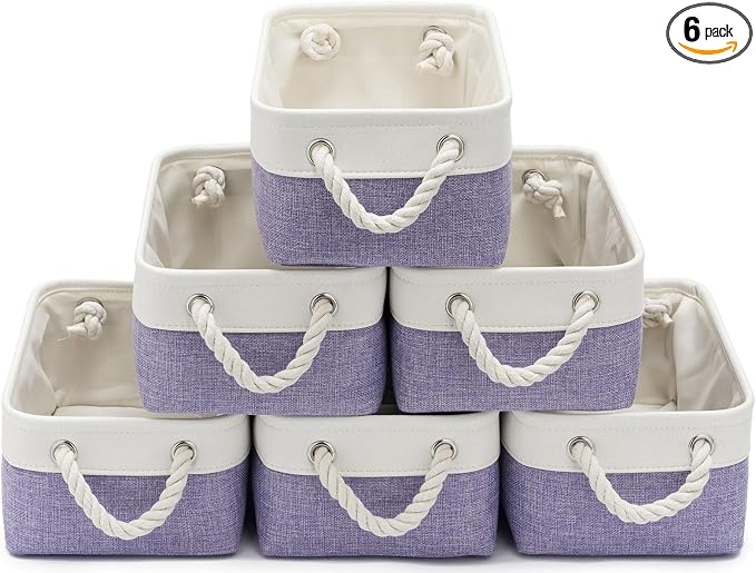 11.8x7.9x5.2 Inch Fabric Small Storage Bins by VQRTEXAStorageBasket