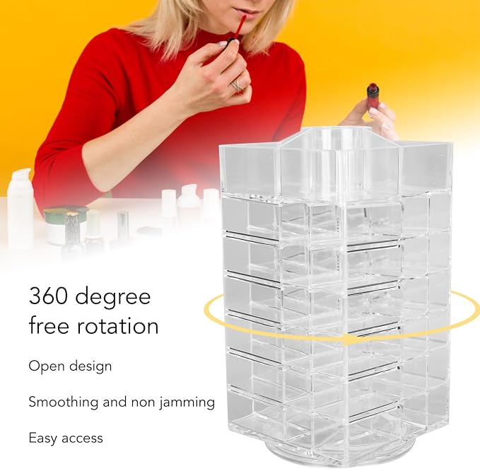 Lipstick Tower 360 Degree Rotating Display Large Capacity Storage Organizer - Image 2