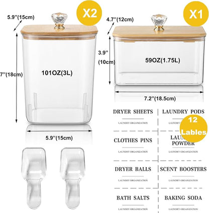 3 Pack Plastic Laundry Pods Container & Dryer Sheet Holder - Image 3