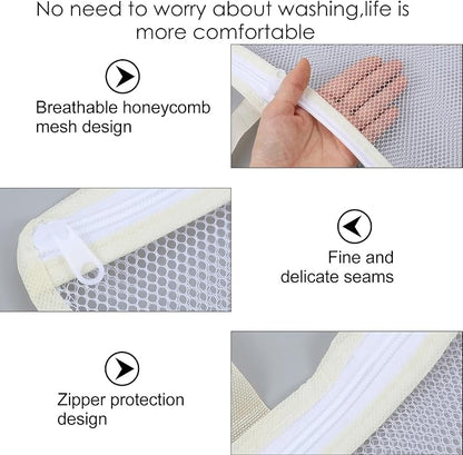 2 Pcs Small Mesh Laundry Bags for Delicates, Hanging Lingerie Wash Bags - Image 3