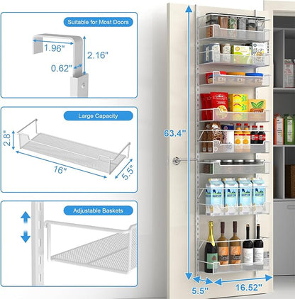 Over the Door Pantry Organizer, 8-Tier Over the Door Organizer - Image 3