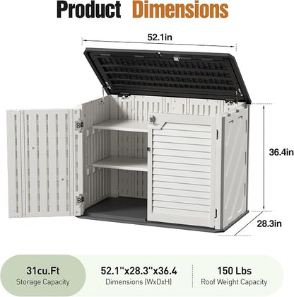31 Cu.Ft Resin Outdoor Storage Cabinet - Image 2