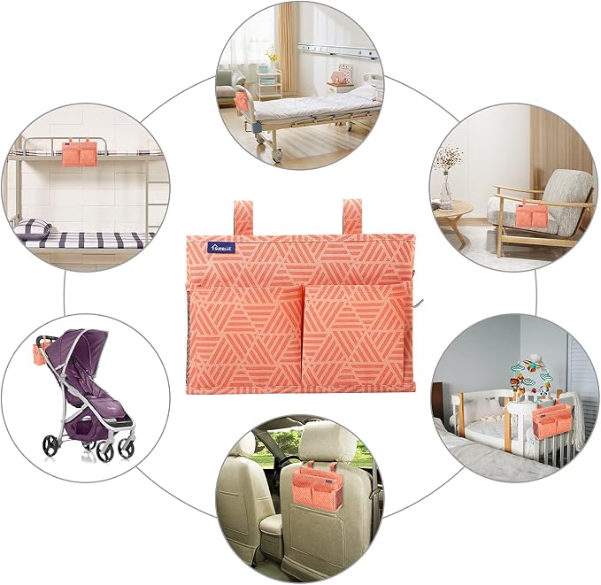 Surblue Bedside Caddy Hanging Bed Organizer Storage Bag Pocket - Image 6
