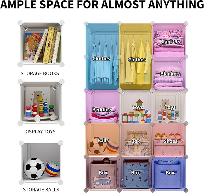 Modular Baby Wardrobe Closet, Portable Children Organizers and Storage - Image 3