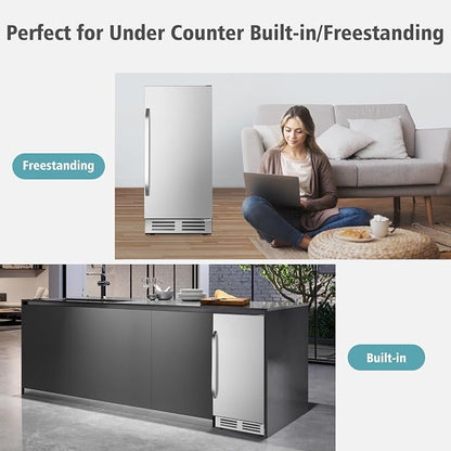 15 Inch Outdoor Beverage Refrigerator Cooler, Stainless Steel 127 Cans Beverage - Image 3