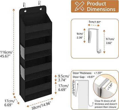1 Pack 4-Tier Over the Door Organizer, Heavy-Duty Large Deep Pocket Hanging - Image 6