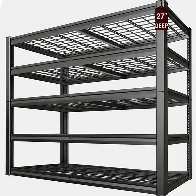 27" D Storage Shelves, Garage Shelving Heavy Duty Metal Adjustable Garage by SKZNSA
