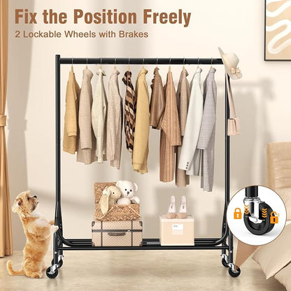 EAGMAK Heavy Duty Clothes Rack Load 420 LBS, 47.2" Long Rolling Garment Rack - Image 7