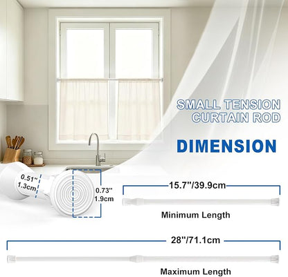 6 Pack Small Tension Curtain Rod, Short Adjustable Extendable | Spring Loaded - Image 4