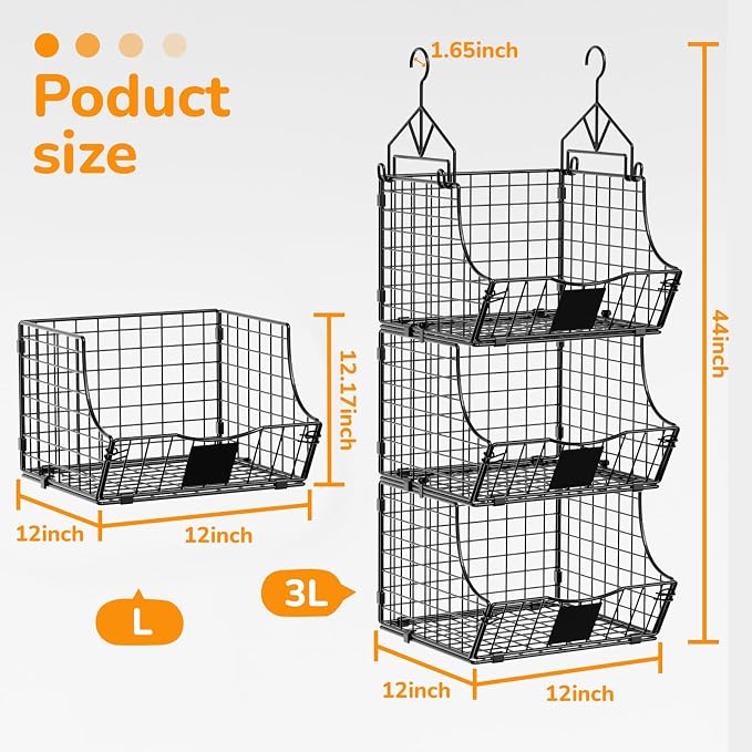 Hanging Closet Organizers and Storage, 5 Tier Closet Shelf Clothes Organizer - Image 2
