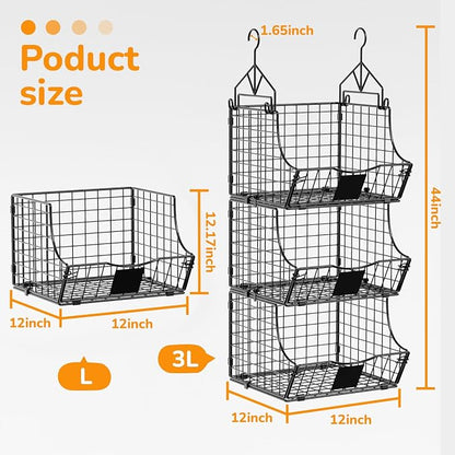 Hanging Closet Organizers and Storage, 5 Tier Closet Shelf Clothes Organizer - Image 2