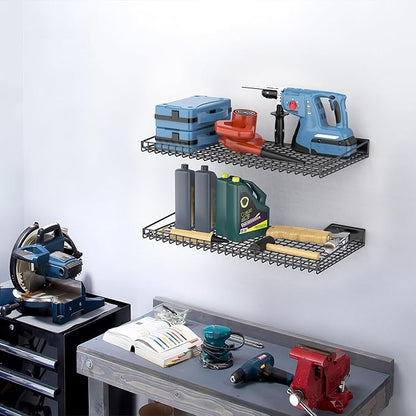 TORACK Wall-Mounted Storage Shelves, Mixed-Size Garage Floating Shelving - Image 2