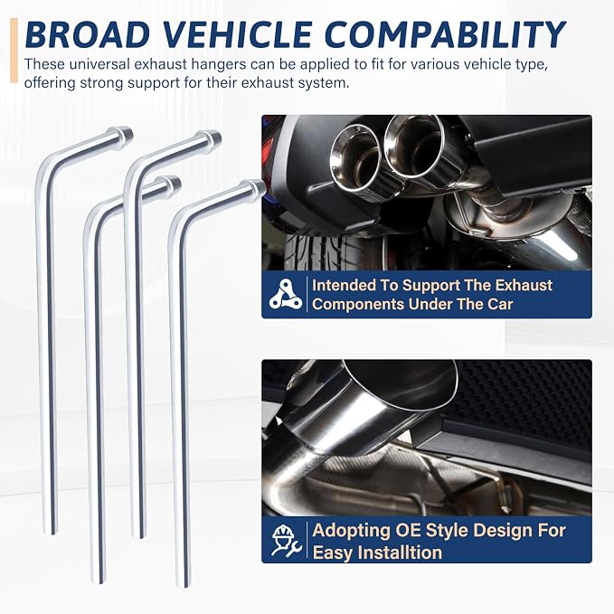 Universal Stainless Steel Exhaust Hanger Rod Weld on-9.5"Long 90 Degree Bent - Image 3