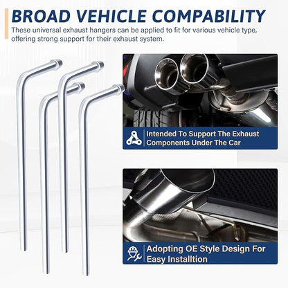 Universal Stainless Steel Exhaust Hanger Rod Weld on-9.5"Long 90 Degree Bent - Image 3