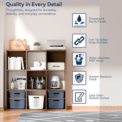 Whitmor 9 Cube Storage Organizer, Open Storage Display Bookshelf, Storage - Image 4