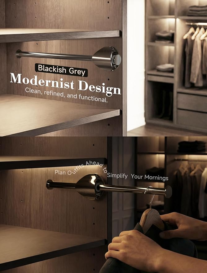 INMAKER Valet Rod for Closet Pull out | Slide out to 9.5" Hanger Rod for ≥12" - Image 6