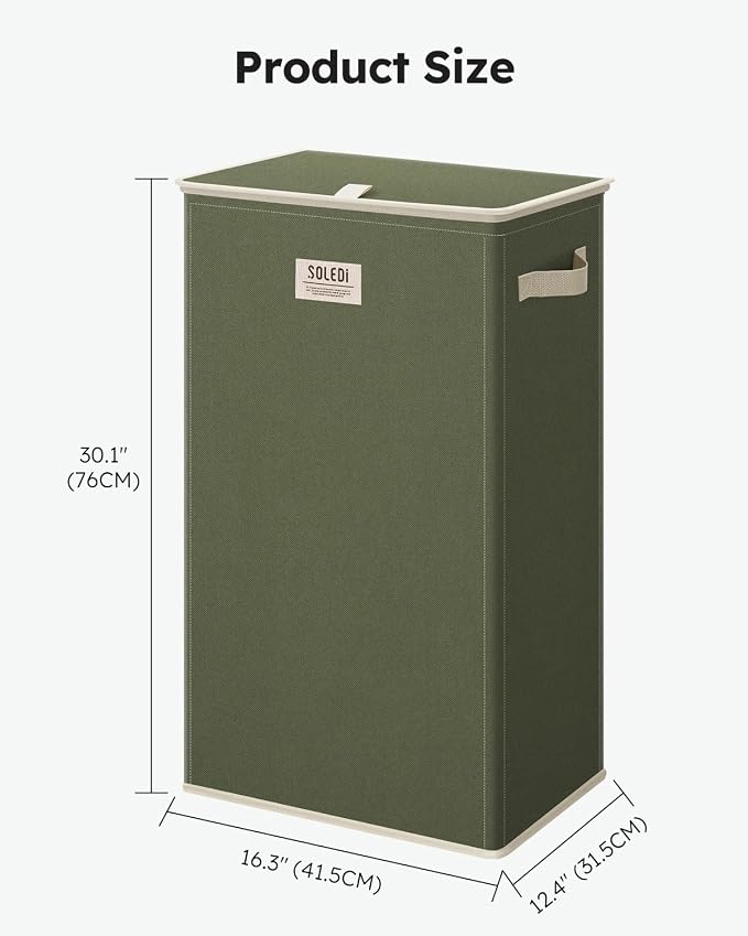SOLEDI Laundry Hamper with Lid 100L Large & Tall Collapsible Laundry Basket - Image 9