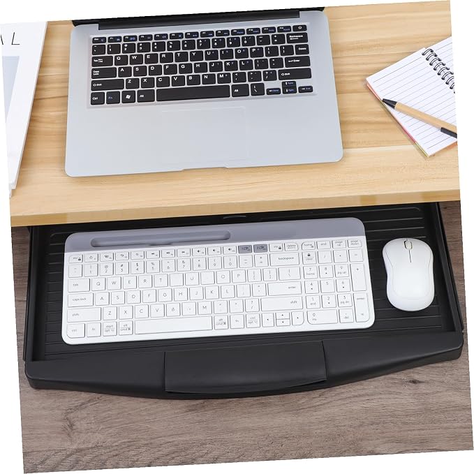 TEHAUX Under-Desk Keyboard Tray 20.67×9.06 in – Adjustable Slide-Out Drawer & - Image 9