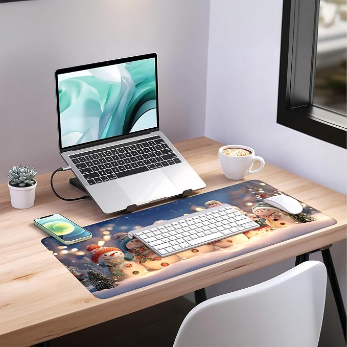 Six Snowmen Gaming Mouse Pad 35.4"x15.7"Desk Mat Anti-Slip Rubber Base & - Image 7