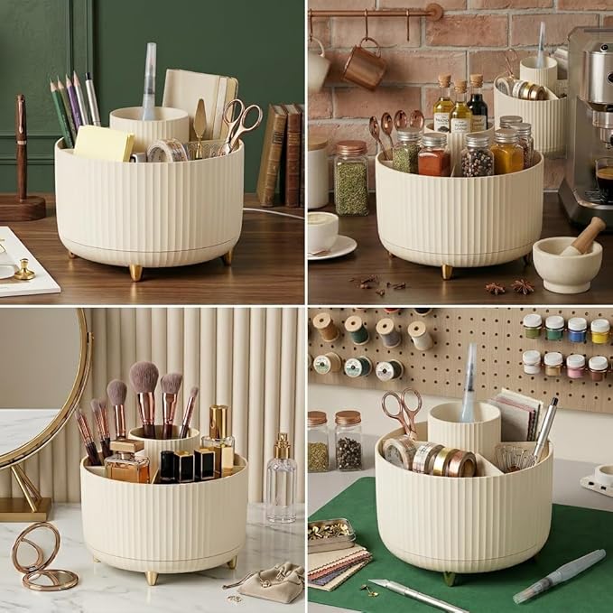 360 Degree Rotating Desktop Organizer, Makeup Brushes, Desktop Stationery - Image 4