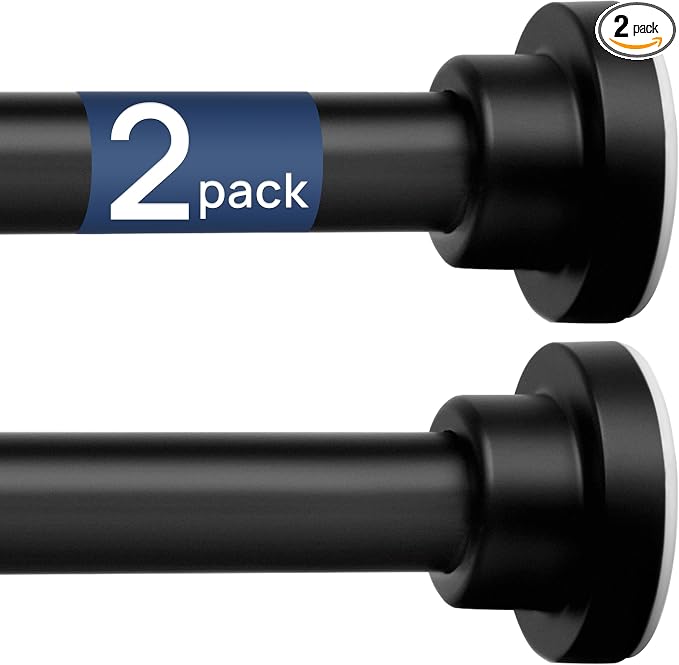 ENJOYBASICS 2 Pack Tension Curtain Rod, 32-66" Adjustable, No Tools, by ENJOYBASICS