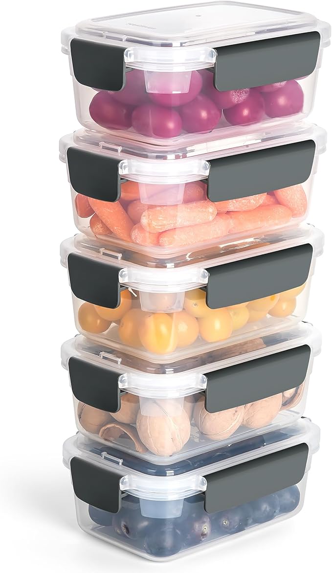 YORY 3 cup Plastic Food Storage Containers by YORY