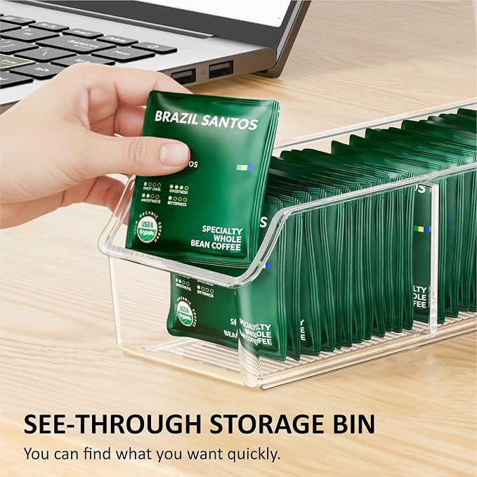 FUCDTEFC Tea Bag Organizer, Tea Bag Holder Box Storage Bin, Sugar Packet - Image 2
