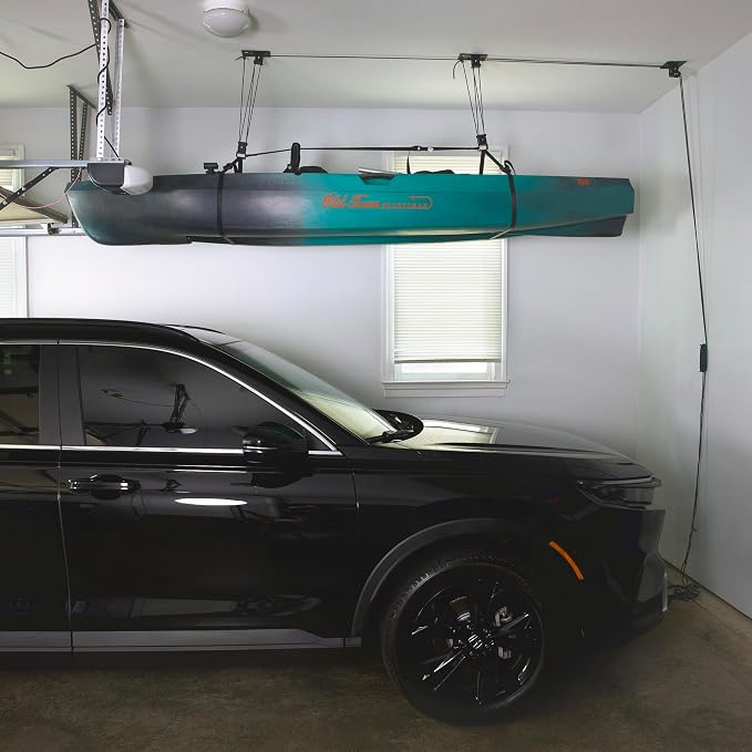 Teal Triangle Heavy Duty Elite Kayak Hoist, Easy-Lift Garage Pulley System - Image 2
