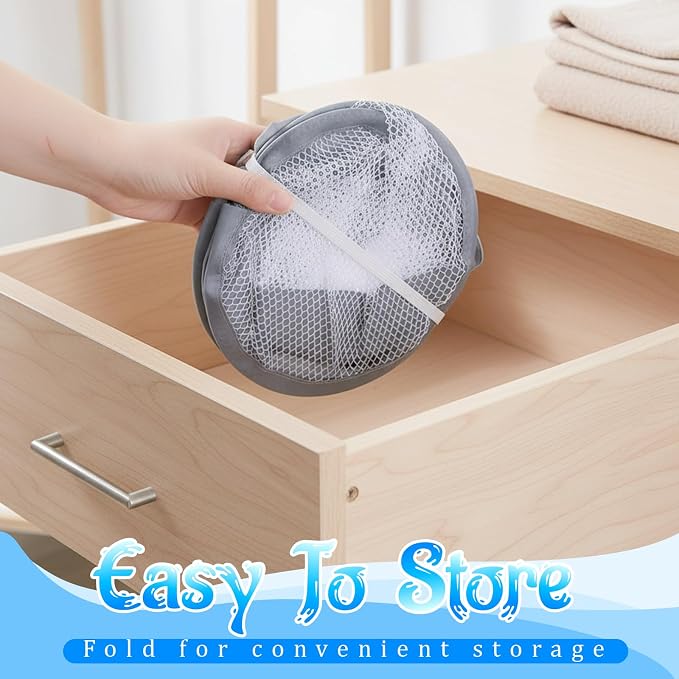 2 Pack Mesh Hanging Laundry Hamper, Small Foldable Wall Laundry Baskets - Image 5