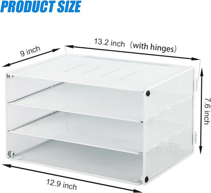 EASEPRES 3 Tier Mesh Desk Organizer Tray, Desktop Mail File Paper Letter Folder - Image 2