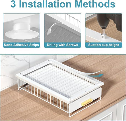 Under Sink Organizer, 2 Pack Pull Out Kitchen Cabinet Organizer, Mute Slide-Out - Image 7