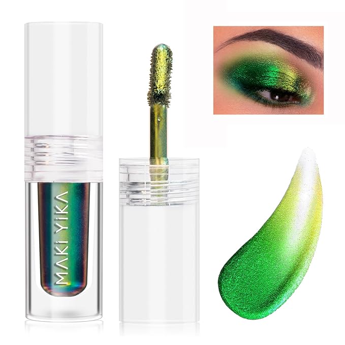 MAKI YIKA Glitter Eyeshadow Green Liquid Multichrome Eyeshadows Long Lasting by MakiYikaBeauty