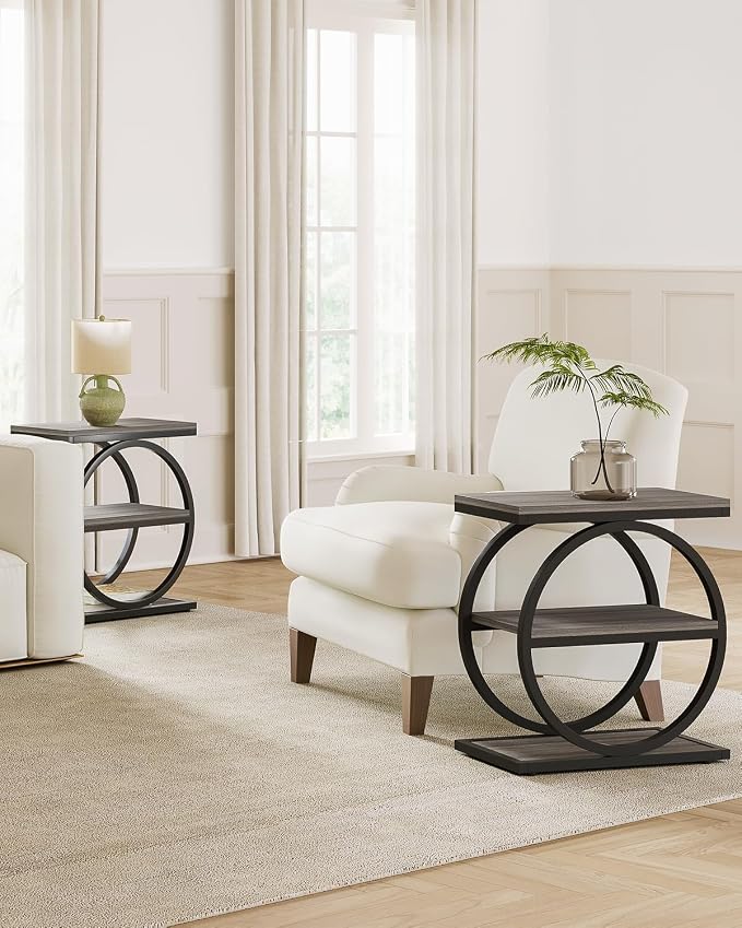 LITTLE TREE End Table, 3-Tier Side Table, Slim Sofa Side Table - Image 7